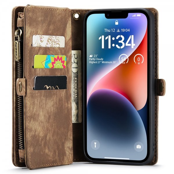 CaseMe iPhone 15 Cover 008 Series Aftageligt Cover Brun
