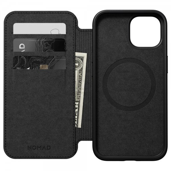 Nomad iPhone 15 Cover Modern Leather Folio Sort