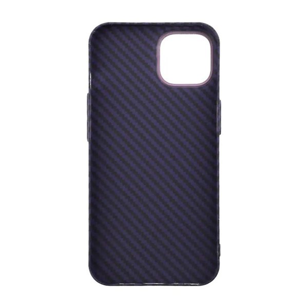 iPhone 15 Cover Kulfibermønster Lilla