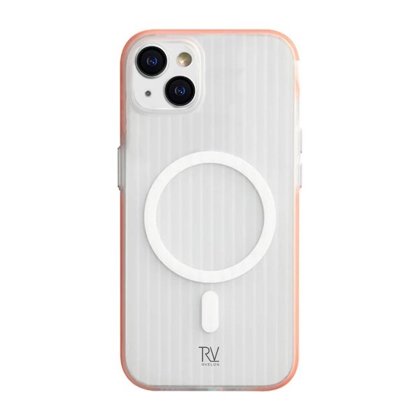 Rvelon iPhone 15 Cover Bølget MagSafe Orange