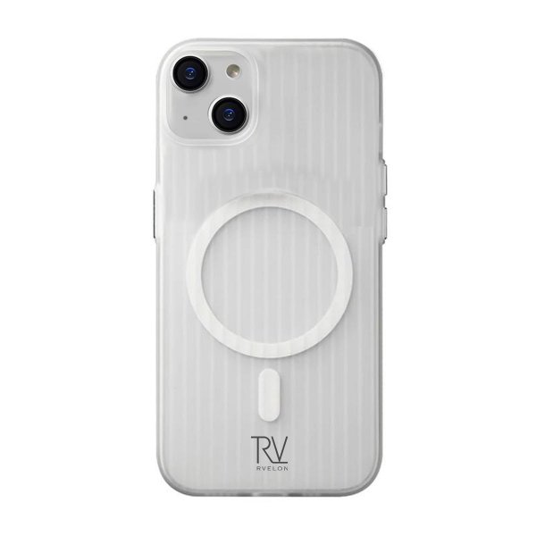 Rvelon iPhone 15 Cover Bølget MagSafe Hvid