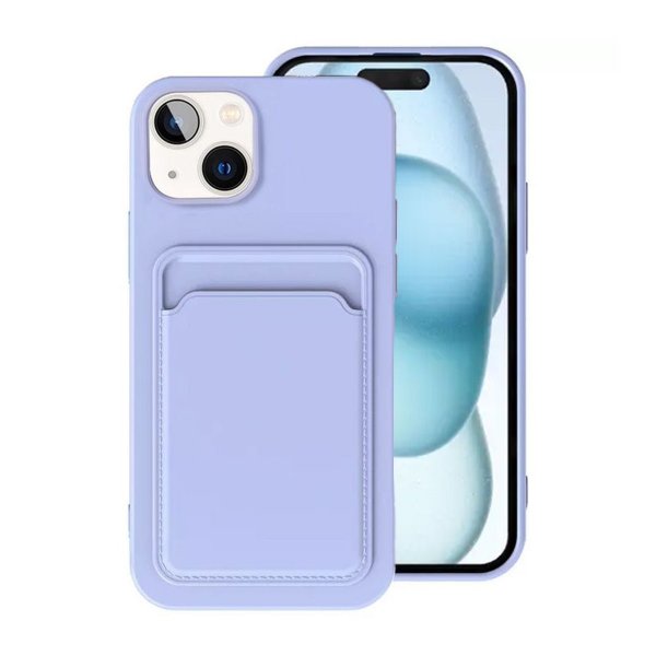 iPhone 15 Cover Kortholder Lilla