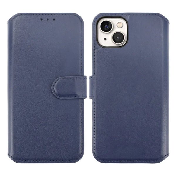 Rvelon iPhone 15 Cover Ægte Læder Blå