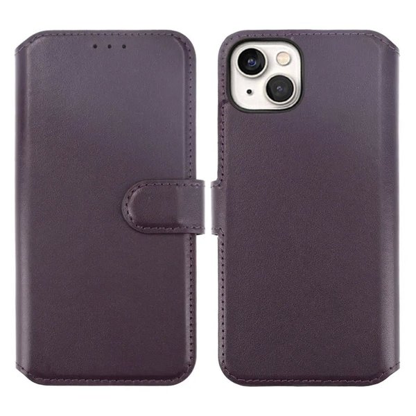 Rvelon iPhone 15 Cover Ægte Læder Lilla