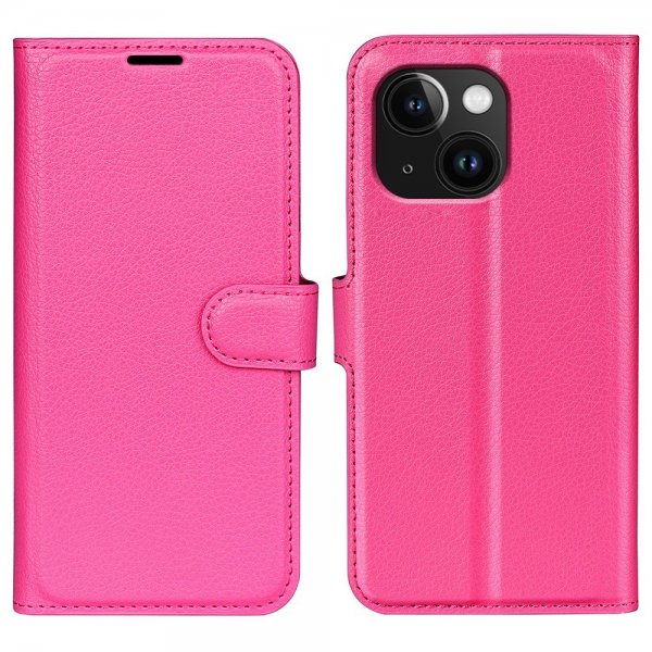 iPhone 15 Plus Cover Litchi Magenta