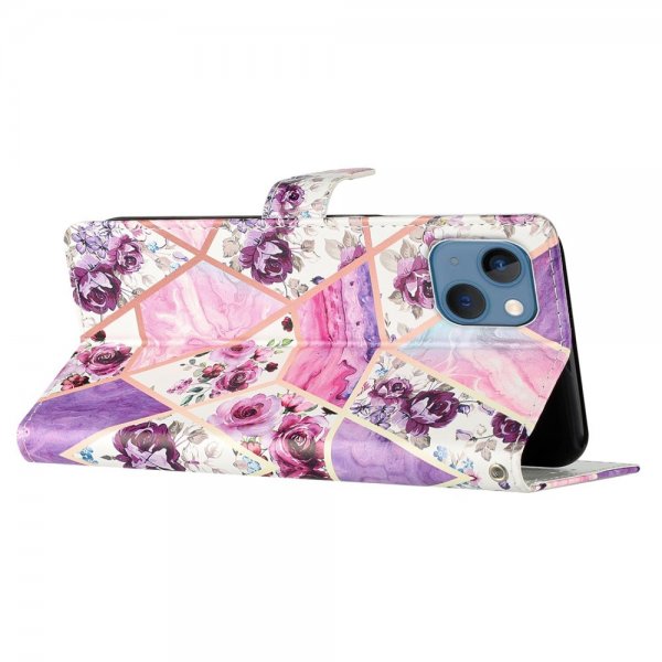 iPhone 15 Plus Cover Motiv Lilla Blomster