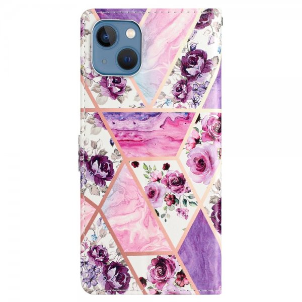 iPhone 15 Plus Cover Motiv Lilla Blomster