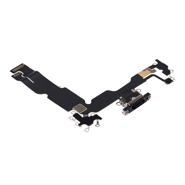 iPhone 15 Plus Opladerport med Flexkabel - Sort
