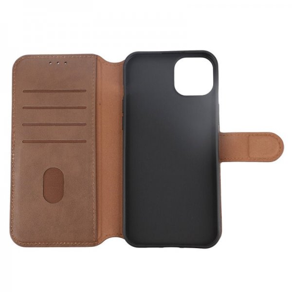 Rvelon iPhone 15 Plus Etui Ægte Læder Brun