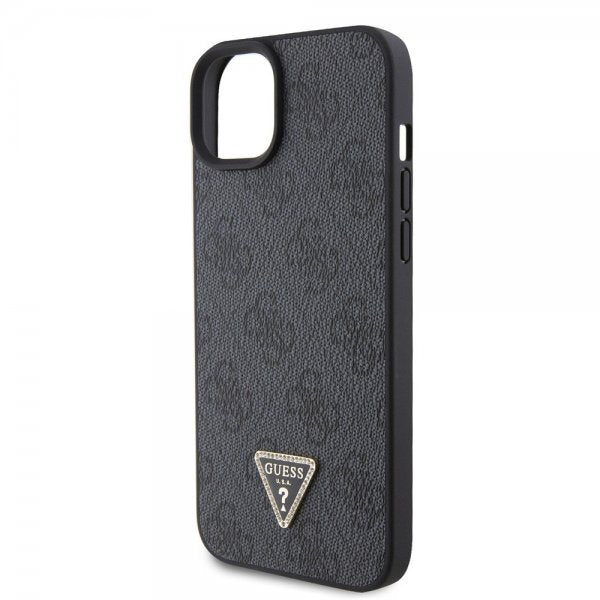 Guess iPhone 15 Plus Cover 4G Metal Triangle Strass Sort