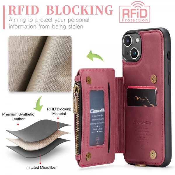CaseMe iPhone 15 Plus Cover C20 Series Rød