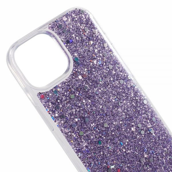 iPhone 15 Plus Cover Glimmerpailletter Lilla