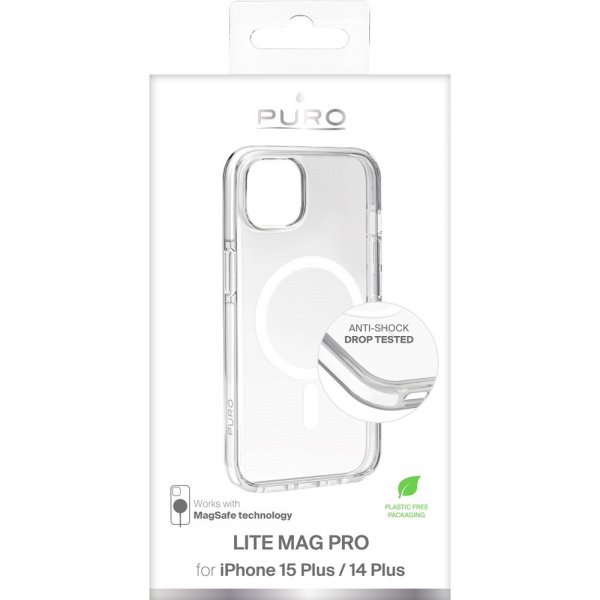 Puro iPhone 15 Plus Cover LITE MAG PRO Transparent