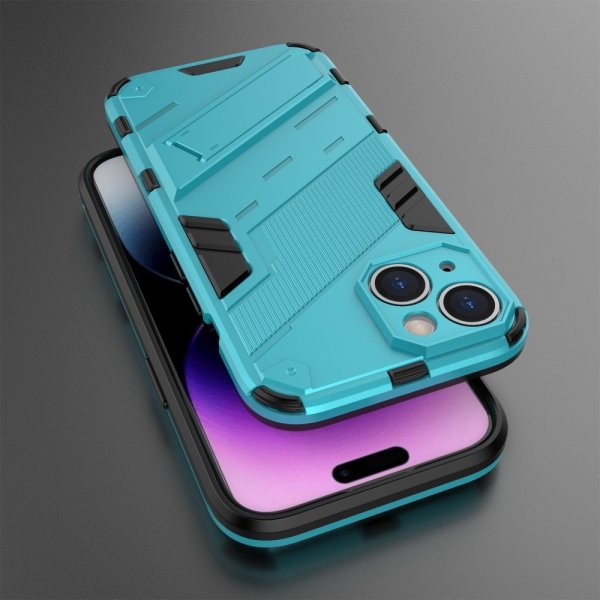 iPhone 15 Plus Cover med Stander Lyseblå