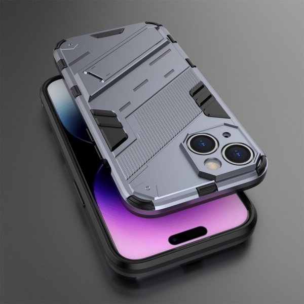 iPhone 15 Plus Cover med Stativ Mørkeblå