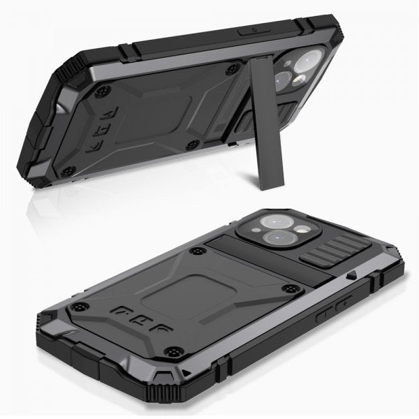 R-JUST iPhone 15 Plus Cover Metal Stødsikkert Sort