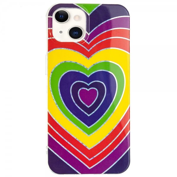 iPhone 15 Plus Cover Motiv Hjerte mønster