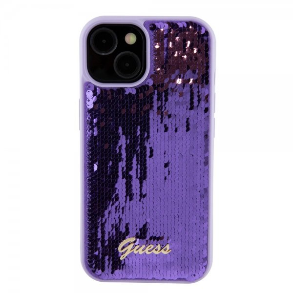 Guess iPhone 15 Plus Cover Sequin Lilla