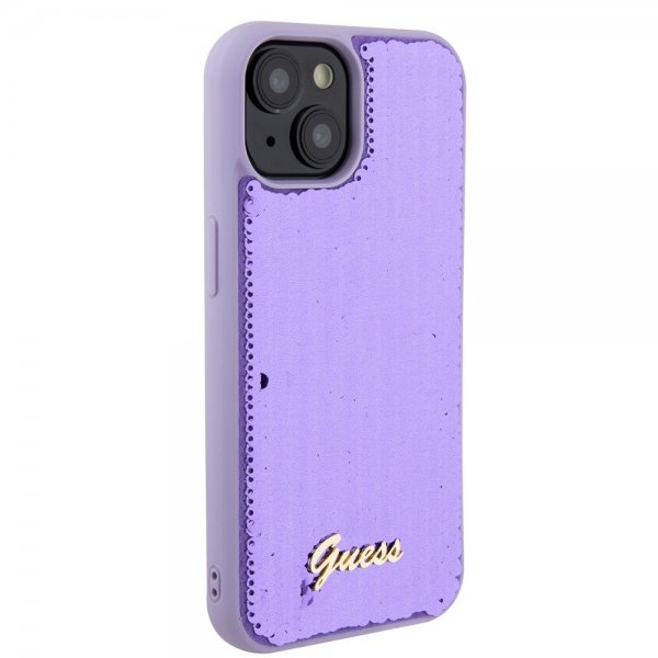 Guess iPhone 15 Plus Cover Sequin Lilla