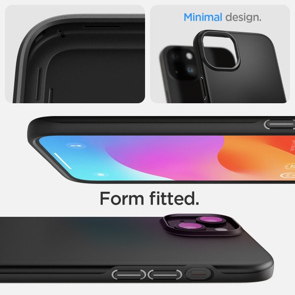 Spigen iPhone 15 Plus Cover Thin Fit Sort