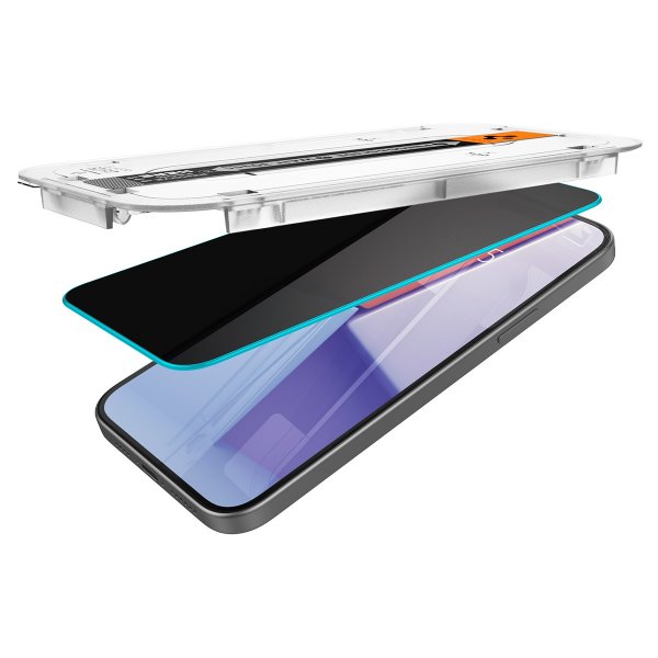 Spigen iPhone 15 Plus Skærmbeskyttelse GLAS.tR EZ Fit Privacy 2-pak