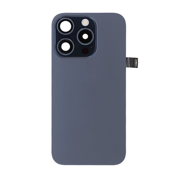 iPhone 15 Pro Bagside Glas Komplet OEM - Titanblå