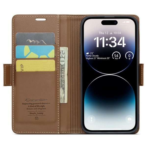 CaseMe iPhone 15 Pro Cover 023-serie Brun