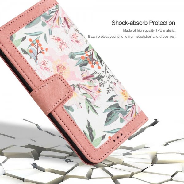 iPhone 15 Pro Cover Blomstermønster Rosa