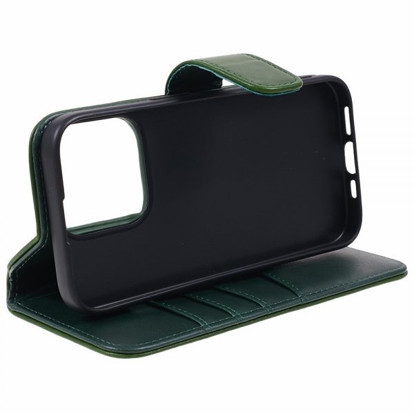 Nordic Covers iPhone 15 Pro Cover Essential Læder Juniper Green