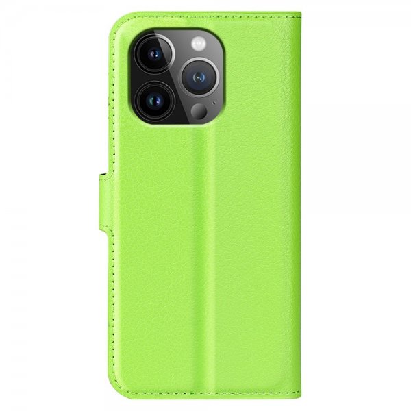 iPhone 15 Pro Cover Litchi Grøn