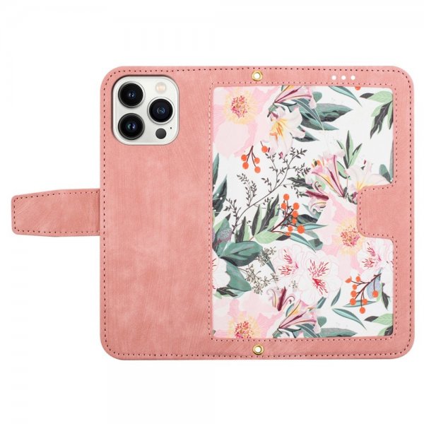 iPhone 15 Pro Max Cover Blomstermønster Rosa
