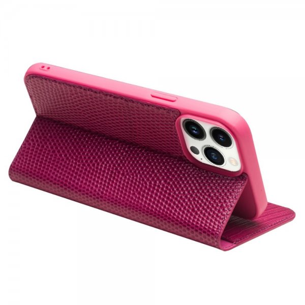 Qialino iPhone 15 Pro Max Cover Krokodillemønster Rosa