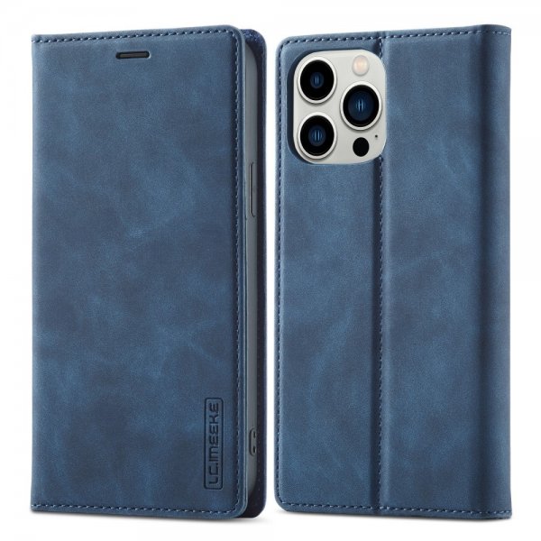 Lc.Imeeke iPhone 15 Pro Max Cover med Kortlomme Flip Blå