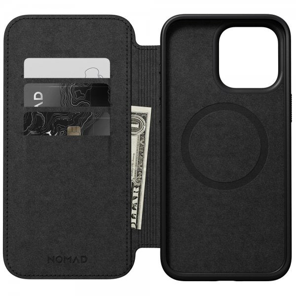 Nomad iPhone 15 Pro Max Cover Modern Læder Folio Sort
