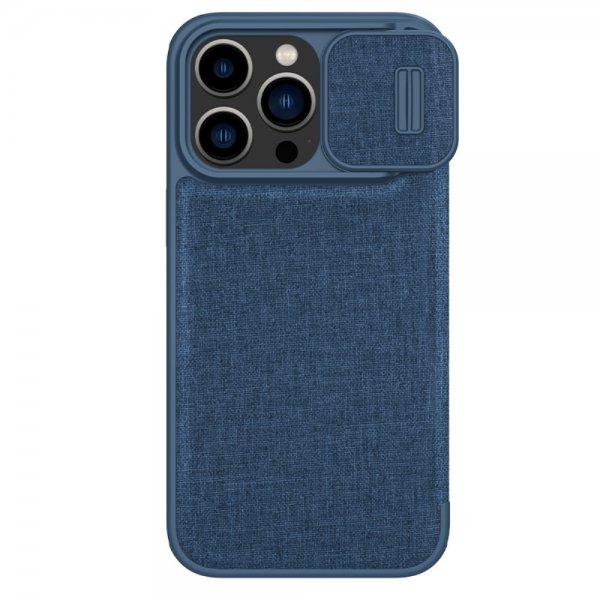 Nillkin iPhone 15 Pro Max Cover Qin Pro Series Blå