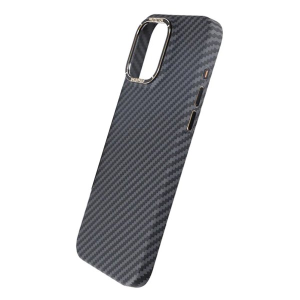 iPhone 15 Pro Max Cover Kulstofmønster Sort