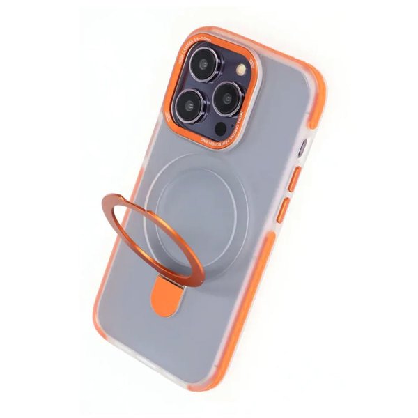 iPhone 15 Pro Max Cover MagSafe Foldbart med Stativ Orange