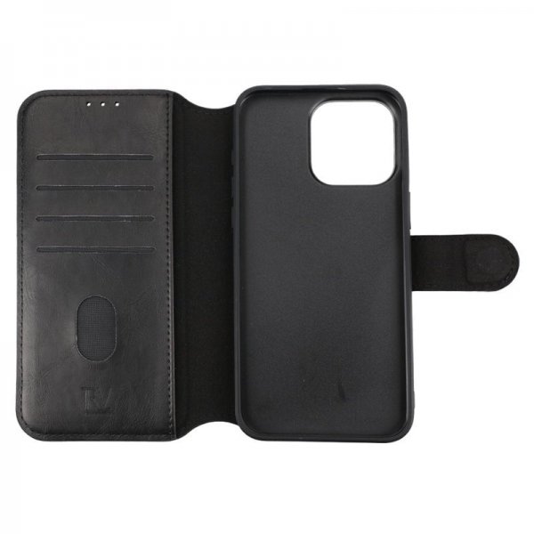 Rvelon iPhone 15 Pro Max Cover 4 Kortrum MagSafe Sort