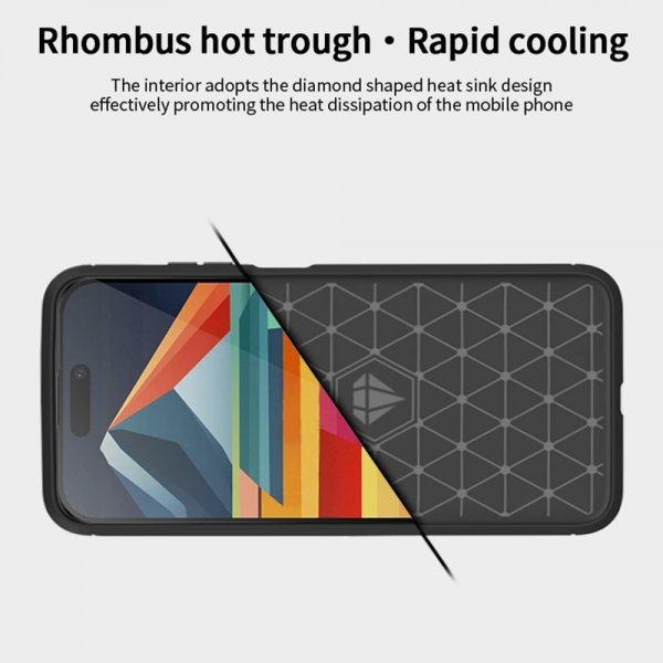 Mofi iPhone 15 Pro Max Cover Børstet Kulfibertekstur Blå