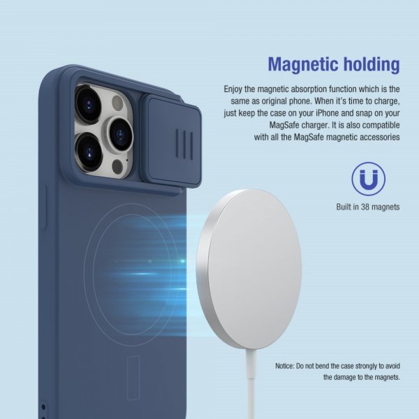 Nillkin iPhone 15 Pro Max Cover CamShield Silky MagSafe Lilla