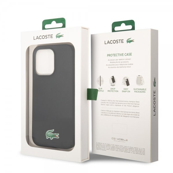 Lacoste iPhone 15 Pro Max Cover Croc Logo MagSafe Sort