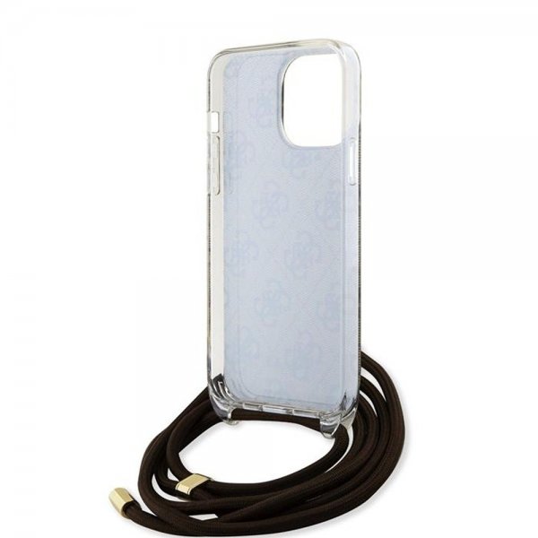 Guess iPhone 15 Pro Max Cover Crossbody Cord Brun