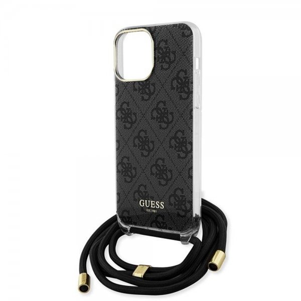 Guess iPhone 15 Pro Max Cover Crossbody Cord Sort