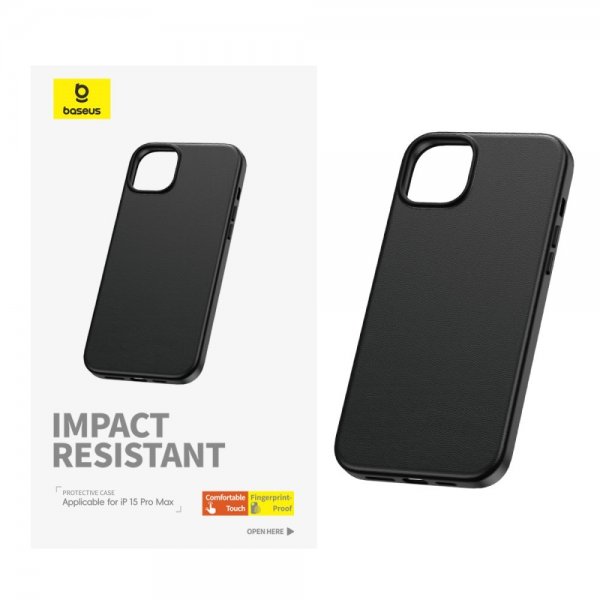 Baseus iPhone 15 Pro Max Cover Fauxther Series Sort