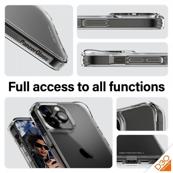 PanzerGlass iPhone 15 Pro Max Cover HardCase D3O Transparent