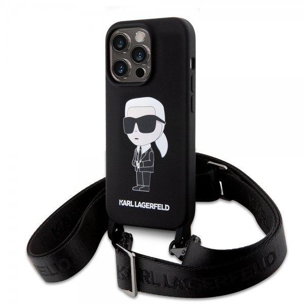 Karl Lagerfeld iPhone 15 Pro Max Cover Ikonik Crossbody Sort