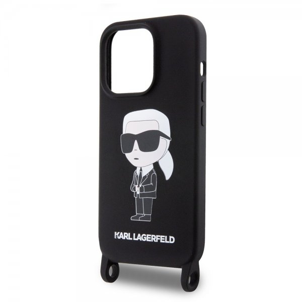 Karl Lagerfeld iPhone 15 Pro Max Cover Ikonik Crossbody Sort