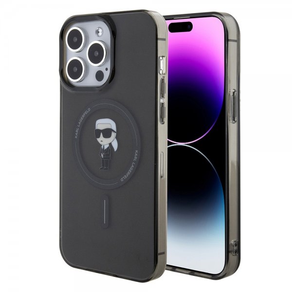 Karl Lagerfeld iPhone 15 Pro Max Cover Ikonik MagSafe Sort