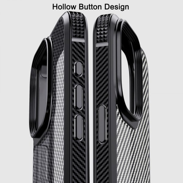 Ipaky iPhone 15 Pro Max Cover Kulfibermønster Blå