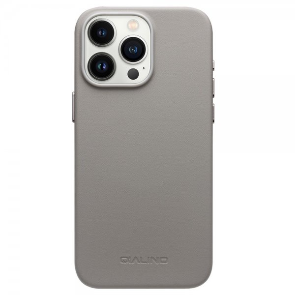 Qialino iPhone 15 Pro Max Cover Kunstlæder MagSafe Grå